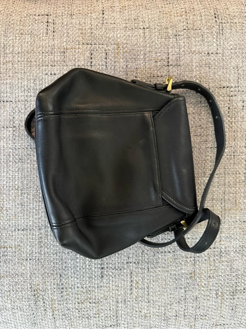 Coach Black Leather Crossbody Bag with Gold Hardware